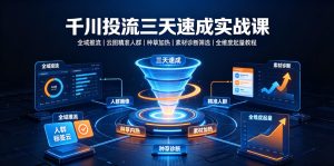 千川投流三天速成实战课|全域推流、云图精准人群、种草加热、素材诊断筛选全维度起量教程-第一资源库