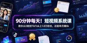 90分钟每天！短视频系统课教你从0做到TikTok上1.8万粉丝，还能单月賺8k【原创双语字幕】-第一资源库