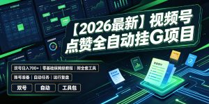 【2026最新】视频号点赞全自动挂G项目,双号日入700+,零基础保姆级教程(附全套工具)【揭秘】-第一资源库