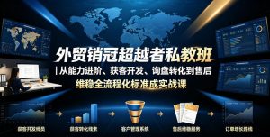 外贸销冠超越者私教班|从能力进阶、获客开发、询盘转化到售后维稳全流程标准化成交实战课-第一资源库