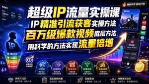 超级IP流量实操课,IP精准引流获客实操方法,百万级爆款视频底层方法,用科学的方法实现流量倍增-第一资源库