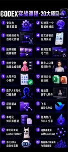 Codex智能体实战全能课|0基础从搭建技能到自动化落地,视频剪辑-办公-知识库-数字人全场景变现教程-第一资源库