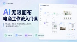 AI无限画布电商工作流入门课,从电商图片、详情页、带货视频到TK亚马逊产品上架模板实战,一套课程搞定-第一资源库