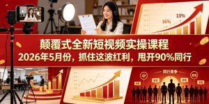颠覆式全新短视频实操课程,抓住这波红利,甩开90%同行(更新2026年7月份)-第一资源库