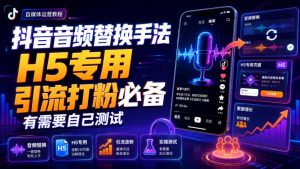 抖音音频替换手法H5专用，引流打粉必备，有需要自己测试-第一资源库
