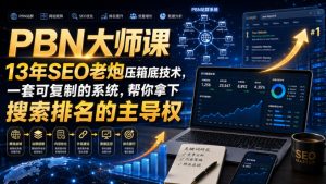 PBN大师课13年SEO老炮压箱底技术,一套可复制的系统,帮你拿下搜索排名的主导权【原创双语字幕】-第一资源库