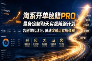 淘系开单秘籍PRO,量身定制淘天实战陪跑计划,告别做店迷茫、快速突破运营瓶颈期(更新260823)-第一资源库