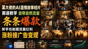 某大佬的AI温情故事短片赛道教学,自带自然流量,条条爆款,新手也能蹭流量红利,涨粉接广告变现-第一资源库