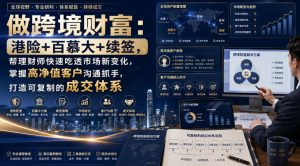 做跨境财富:港险+百慕大+续签,帮理财师快速吃透市场新变化,掌握高净值客户沟通抓手,打造可复制的成交体系-第一资源库