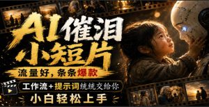 AI催泪小短片,流量好,条条爆款,工作流+提示词统统交给你,小白轻松上手-第一资源库