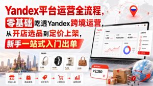 Yandex平台运营全流程，零基础吃透Yandex跨境运营，从开店选品到定价上架，新手一站式入门出单-第一资源库