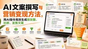 AI文案撰写与营销变现方法,用AI指令高效生成朋友圈、社群、发售文案-第一资源库