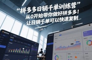 拼多多日销千单训练营,从0开始带你做好拼多多,让日销千单可以快速复制(更新26年8月)-第一资源库
