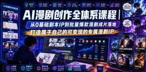 AI漫剧创作全体系课程|从0基础剧本IP到批量爆款漫剧成片落地,打造属于自己的可变现的专属漫剧IP-第一资源库