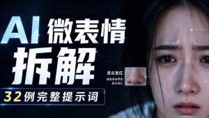 AI微表情拆解提示词合集,精准调控AI角色表情,可直接复用,0基础也能调出影视级表情变化-第一资源库