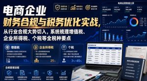 电商企业财务合规与税务优化实战,从行业合规大势切入,系统梳理增值税、企业所得税、个税等全税种要点-第一资源库