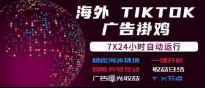 海外TikTok挂G流量变现,7X24自动运行,广告曝光收益,收益日结【揭秘】-第一资源库