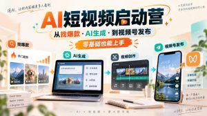 AI短视频启动营,从找爆款·AI生成·到视频号发布,零基础也能上手-第一资源库
