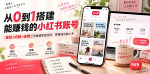 从0到1搭建能賺钱的小红书账号,定位+内容+运营三天跑通变现闭环-第一资源库