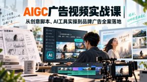 AIGC广告视频实战课|从创意脚本、AI工具实操到品牌广告全案落地-第一资源库
