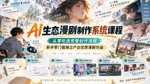AI生态漫剧制作系统课程，从零吃透完整创作流程，新手零门槛独立产出优质漫剧作品-第一资源库