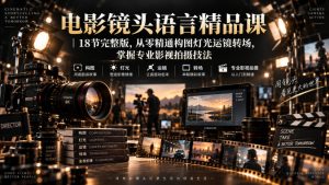 电影镜头语言精品课|18节完整版,从零精通构图灯光运镜转场,掌握专业影视拍摄技法-第一资源库