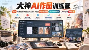 大神AI作图训练营,SD从基础安装到进阶实操,吃透模型提示词ControlNet,从零学会AI绘画-第一资源库