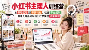 小红书主理人训练营,从养号起号到带货转化,吃透平台规则,普通人零基础玩转小红书实现流量变现-第一资源库