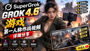 Grok 4.6也能做游戏?第一人称作战视频实测|玩法详细讲解-第一资源库