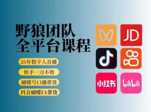 野狼团队2026新版全平台短视频带货教学,打开流量突破口,开始Ai带货(更新0913)-第一资源库