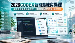 2026Codex智能落地实操课,全场景业务自动化提效,技能封装+接口开发+项目实战-第一资源库