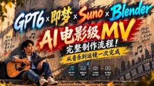 GPT6×即梦×Suno×Blender|AI电影级MV完整制作流程!从音乐到运镜一次完成!-第一资源库