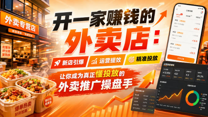 开一家賺钱的外卖店：新店引爆·运营提效·精准投放，让你成为真正懂投放的外卖推广操盘手-第一资源库