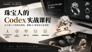 珠宝人的Codex实战课程|JewelryDesign Codex安装入门、AI珠宝设计、爆款二创、多视图生成、电商精修海报全链路教学-第一资源库
