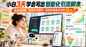 小白3天学会写出智能化引流脚本，全自动获客，告别手动操作，轻松实现每日引流1k+-第一资源库