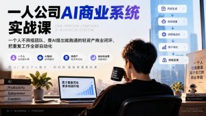 一人公司AI商业系统实战课,一个人不用组团队,靠AI搭出能跑通的轻资产商业闭环,把重复工作全部自动化-第一资源库