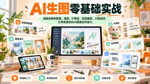 AI生图零基础实战,涵盖自媒体配图、海报、IP角色、信息图表、UI落地页,从零搭建你的AI图像创作能力-第一资源库