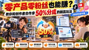 【无水印】零产品零粉丝也能賺？教你和创作者合作拿50%分成的躺赢玩法【原创双语字幕】-第一资源库