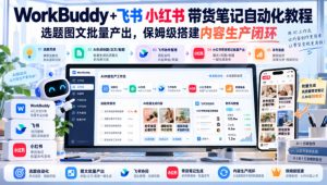 WorkBuddy+飞书小红书带货笔记自动化教程，选题图文批量产出，保姆级搭建内容生产闭环【文档】-第一资源库