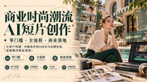 商业时尚潮流AI短片创作｜零门槛・全流程・商业落地，从资产构建、分镜创作到AI音乐与后期包装，直接教你商业落地！-第一资源库