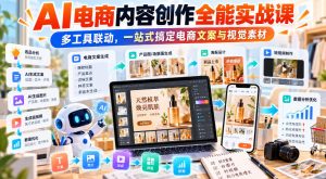 【无水印】AI电商内容创作全能实战课｜多工具联动，一站式搞定电商文案与视觉素材-第一资源库