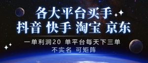 抖音买手项目，一单利润20左右，单号每天下三单，可矩阵，稳定适合长期副业【揭秘】-第一资源库