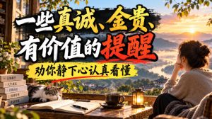 付费文章:一些真诚、金贵、有价值的提醒,劝你静下心认真看懂-第一资源库
