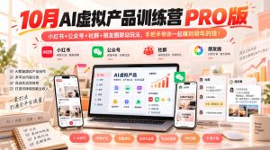 10月AI虚拟产品训练营PRO版，小红书+公众号+社群+朋友圈联动玩法，手把手带你一起赚到明年的钱！（更新1029）-第一资源库