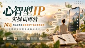 心智型IP实操训练营|14天身心灵赛道短视频IP打造与引流变现,把短视频流量变成持续成交-第一资源库