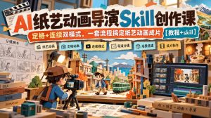 AI纸艺动画导演Skill创作课|定格+连续双模式,一套流程搞定纸艺动画成片【教程+skill】-第一资源库