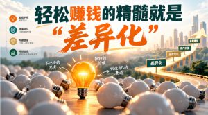 某公众号付费文章：轻松賺钱的精髓就是“差异化”-第一资源库