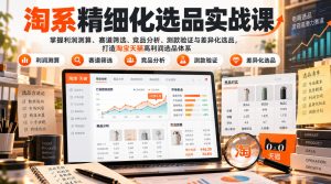 货架电商精细化选品实战课:掌握利润测算、赛道筛选、竞品分析、测款验证与差异化选品,打造淘宝天猫高利润选品体系-第一资源库