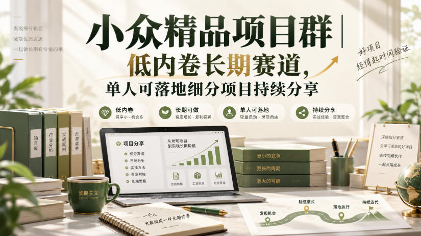 小众精品项目群｜低内卷长期赛道，单人可落地细分项目持续分享-第一资源库