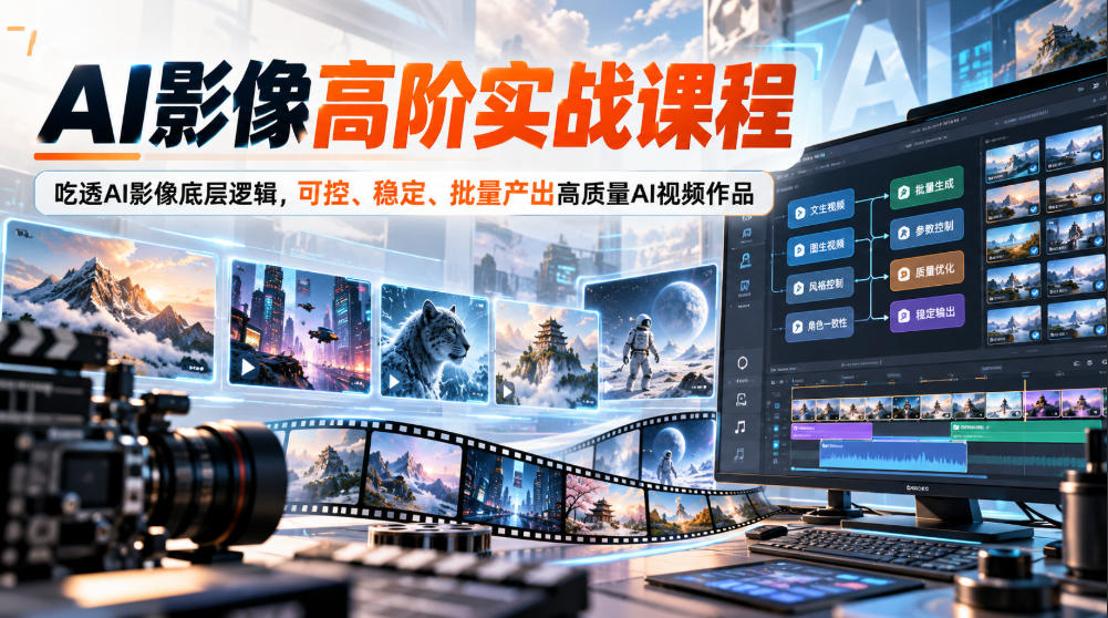 AI影像高阶实战课程，吃透AI影像底层逻辑，可控、稳定、批量产出高质量AI视频作品-第一资源库